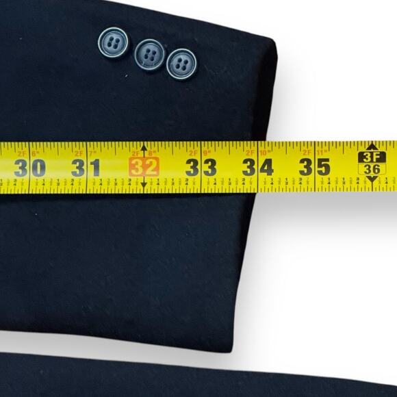 Vintage Stripling & Cox Blazer Black Cashmere and Wool 2 Button Tailored ~Sz 44 - Picture 6 of 8